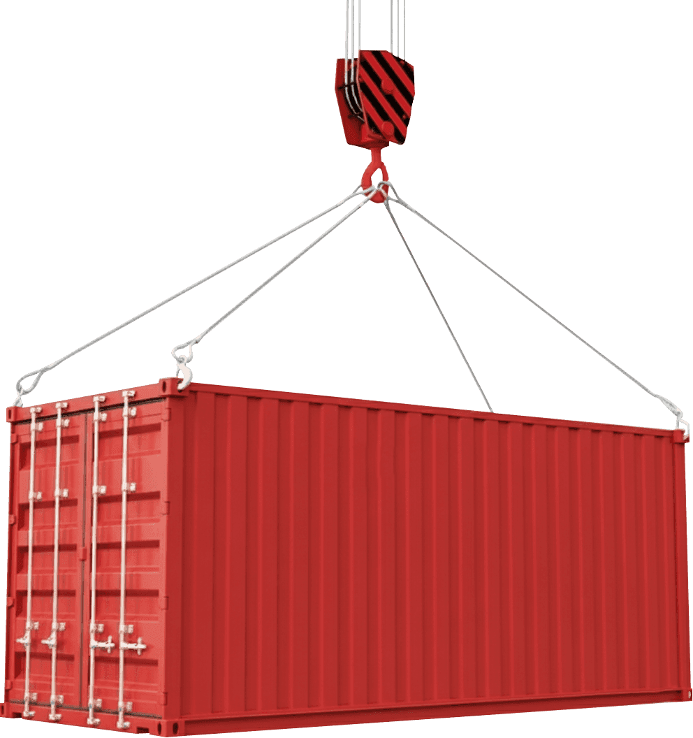 Red shipping container